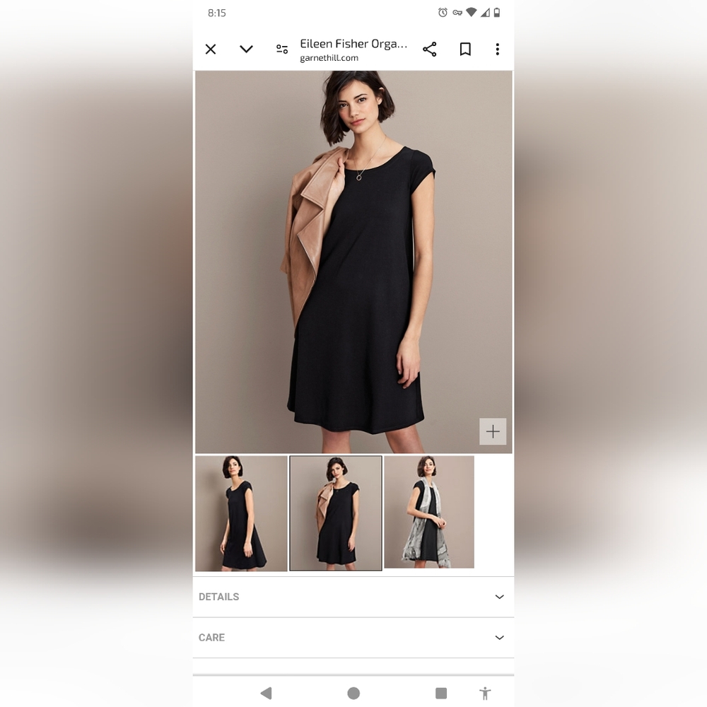 Eileen Fisher 36" dress,  ballet neck size S black in EUC , like new